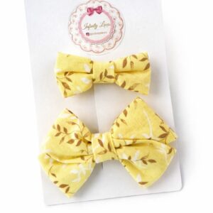 Kit 2 laços floral Amarelo